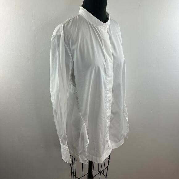 Jil Sander x UNIQLO J+ White Button-Down Shirt Cotton Mandarin Collar Size XL - Picture 6 of 10